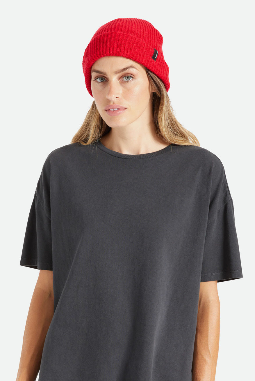 Brixton Unisex Heist Beanie - Red | Front fit