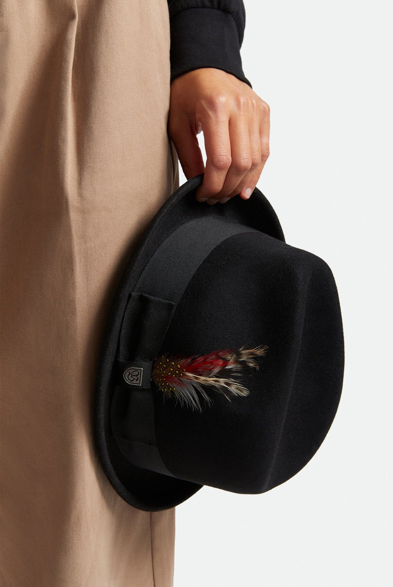 Brixton Unisex Gain Fedora - Black | Lifestyle 1