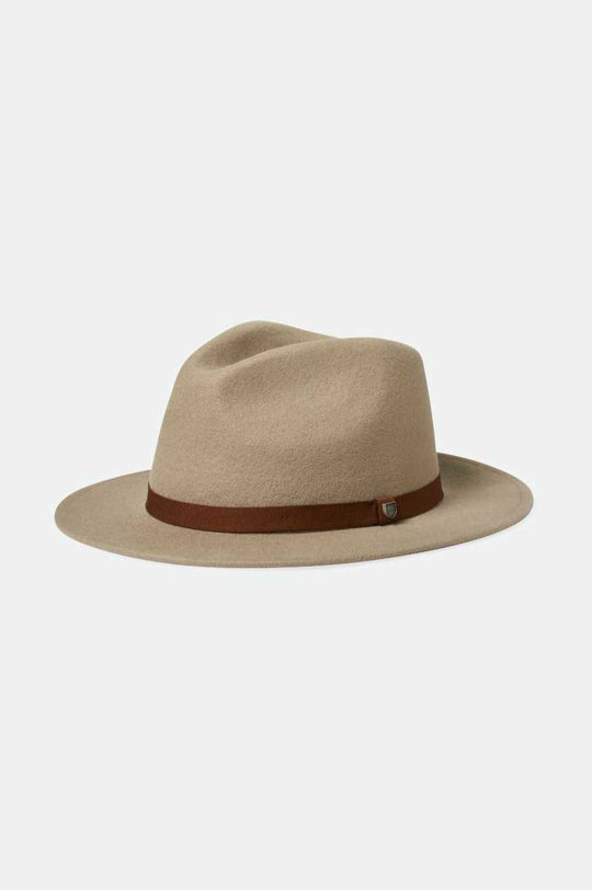 
       Brixton Unisex Messer Packable Fedora - Timberwolf/Light Brown | Main
     