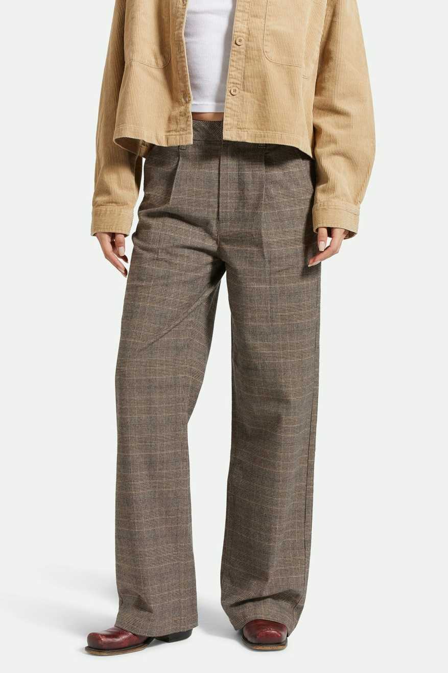 
       Women&#39;s Front Fit | Ludlow Trouser Pant - Brown/Cream Houndstooth
     