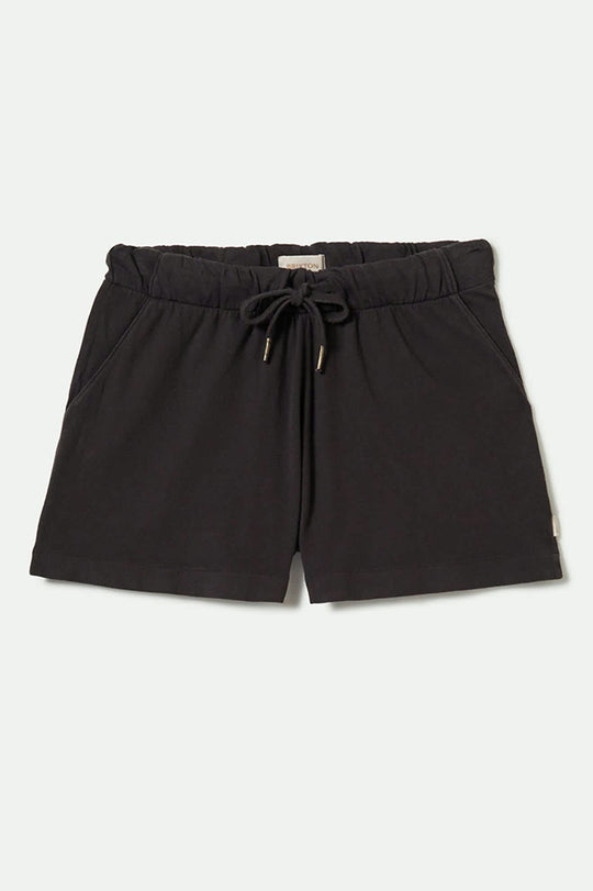 
       Women&#39;s Carefree Organic Garment Dyed Lounge Short in the color Black - Front Product View
     