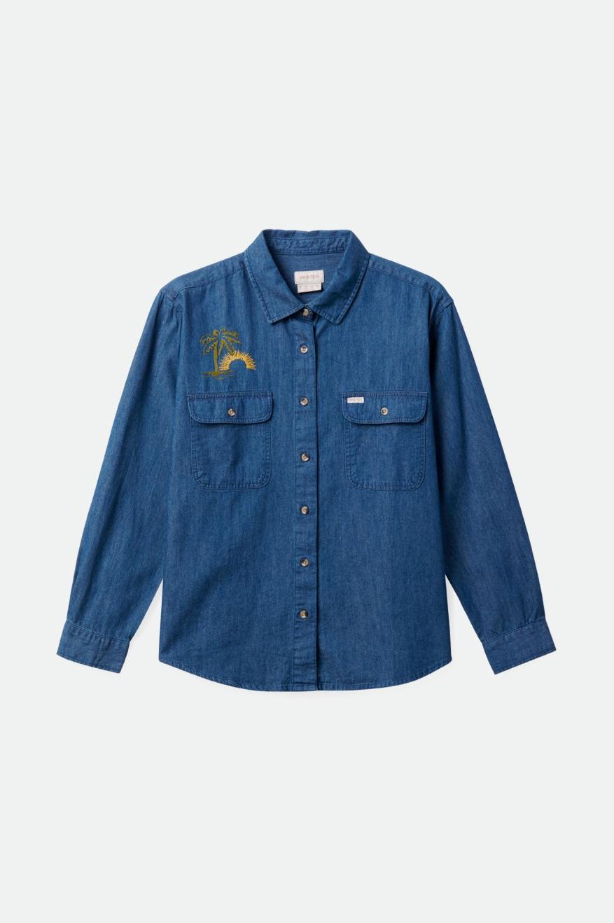 
       Brixton Bowery Boyfriend L/S Overshirt - Indigo Rinse
     