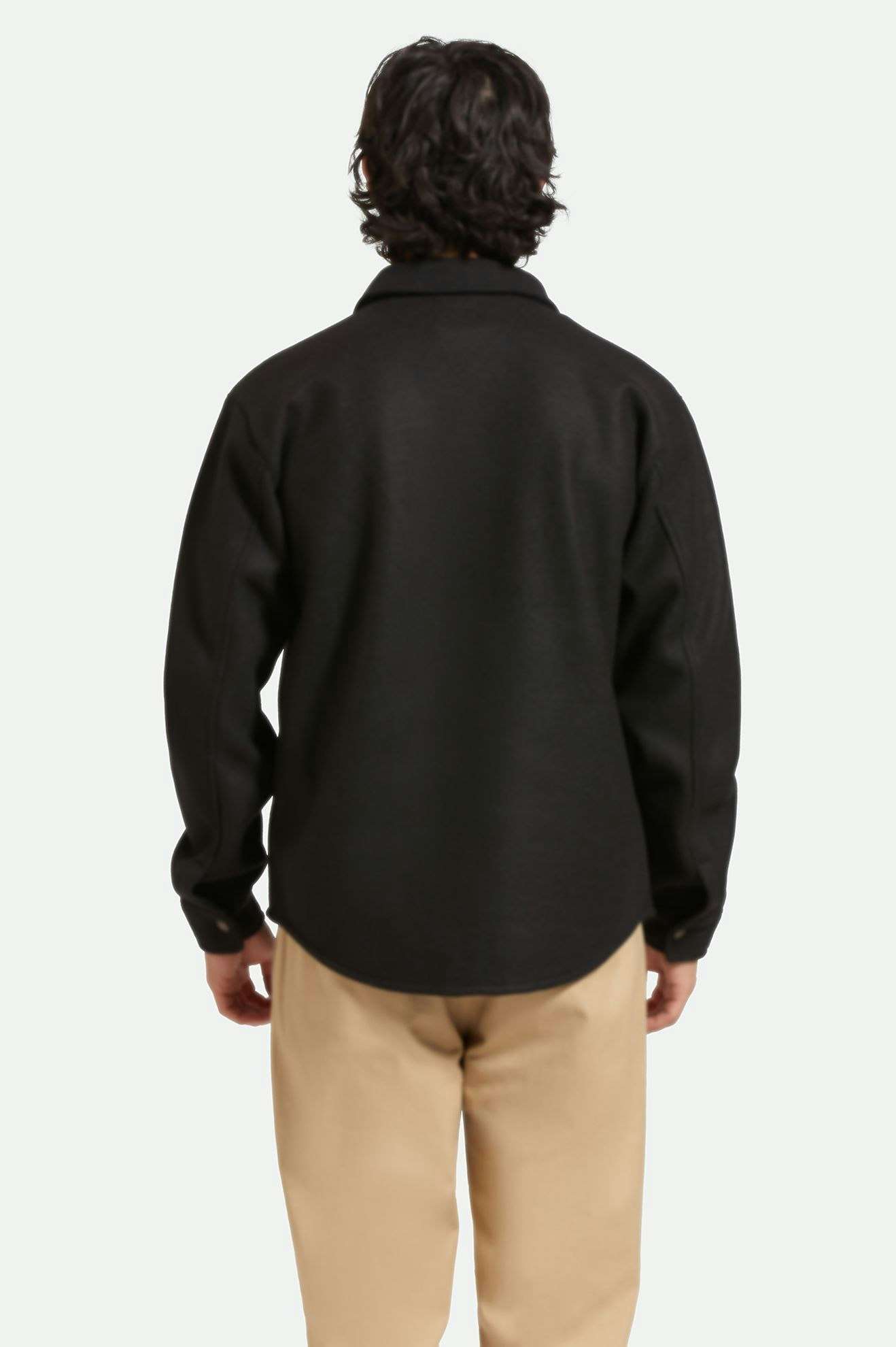 
       Men&#39;s Back Fit Image | Durham Felted Stretch Jacket - Black
     