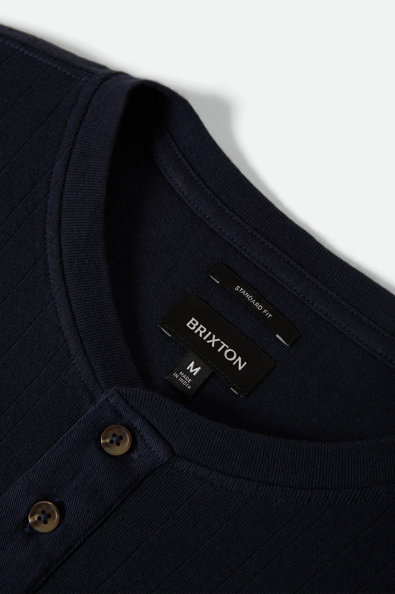 Men's Vintage Ribbed L/S Henley in the color Washed Navy - Additional Laydown image