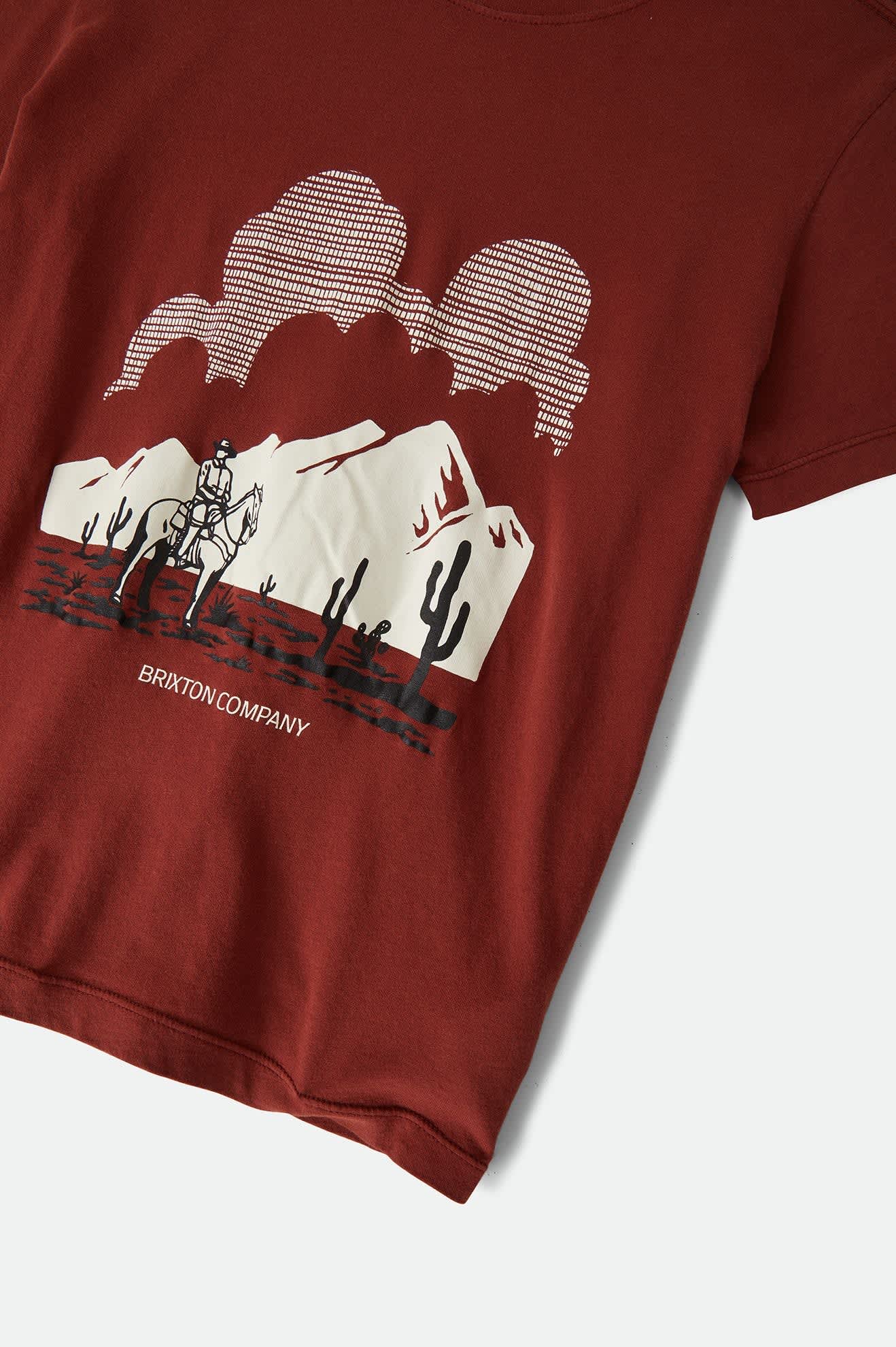 Women's Great Springs Slim Crew T-Shirt in the color Dark Brick - Additional Laydown image