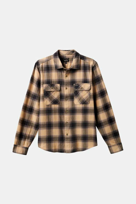 Bowery Lightweight Ultra Soft L/S Flannel - Oat Milk/Cinder Grey