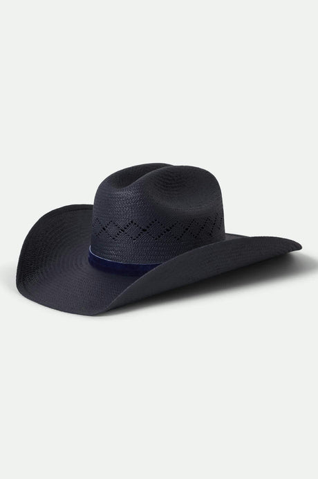 Unisex Laredo Panama Straw Cowboy Hat in the color Navy - Front Product View