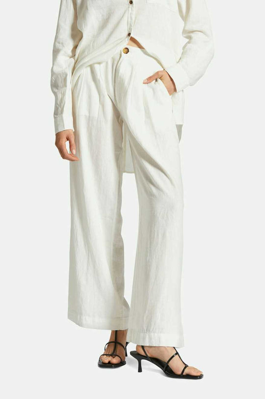 
       Brixton Vintage Linen Blend Wide Leg Pant - Off White
     