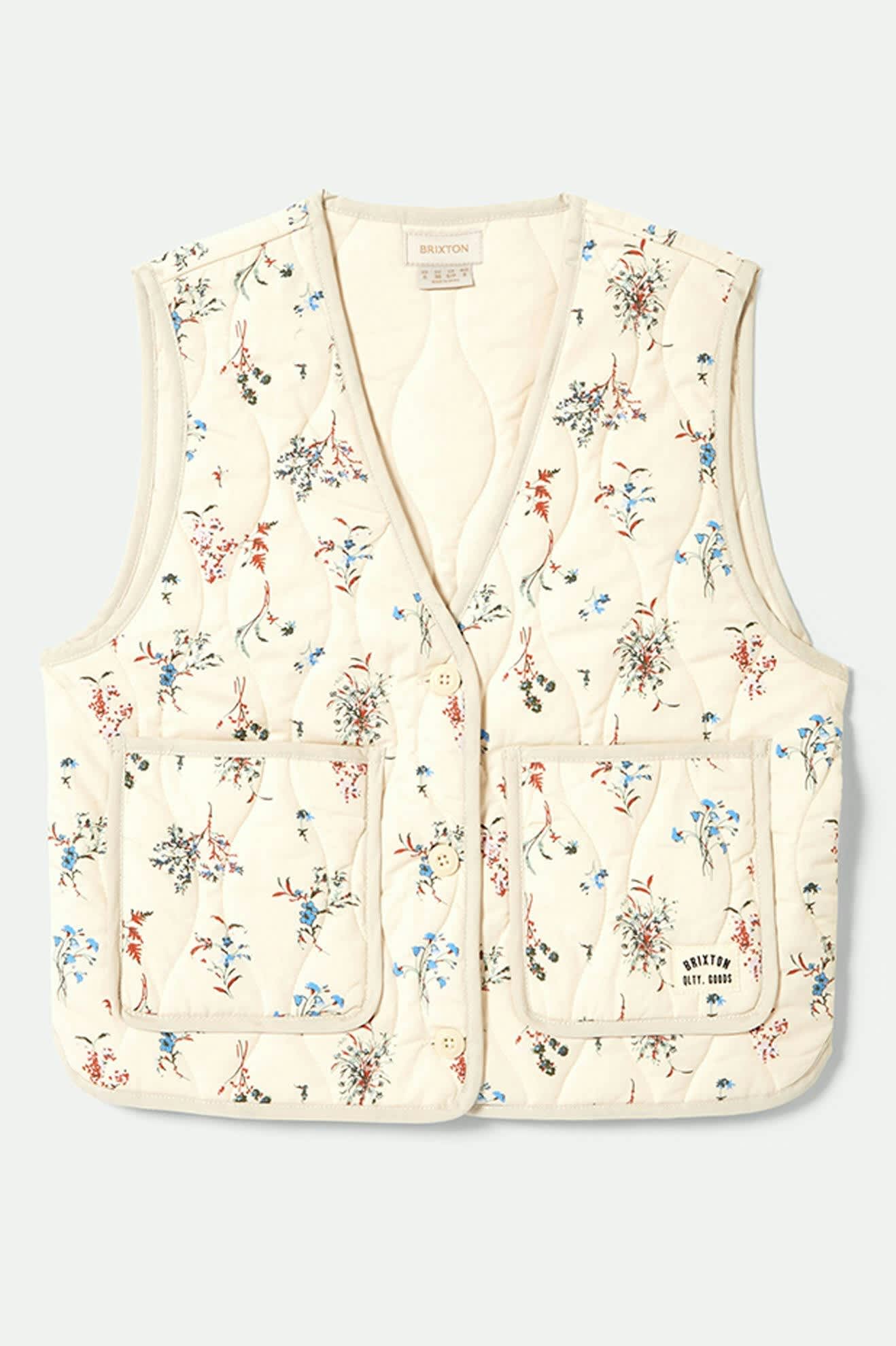 
       Women&#39;s Field Floral Quilted Vest in the color Whitecap/Hazelnut/Ditsy Floral - Front Product View
     