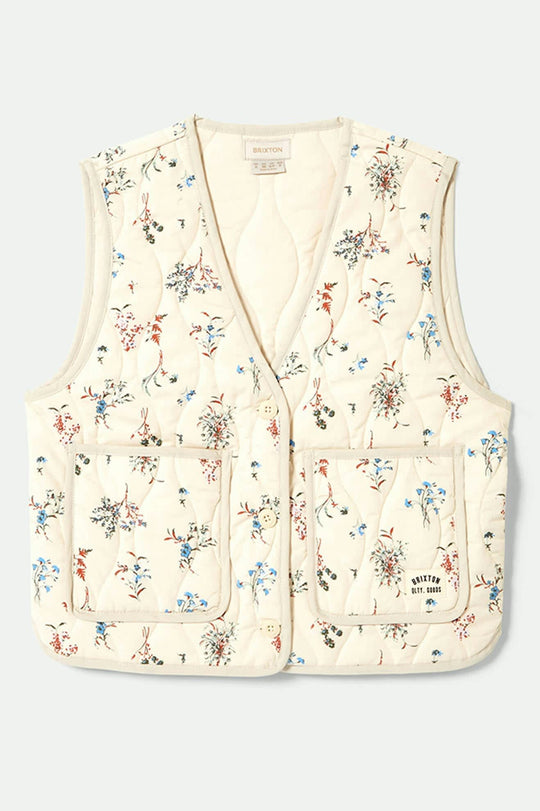 
       Women&#39;s Field Floral Quilted Vest in the color Whitecap/Hazelnut/Ditsy Floral - Front Product View
     