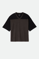 Men's Brixton Football T-Shirt in the color Black/Washed Black - Front Product View