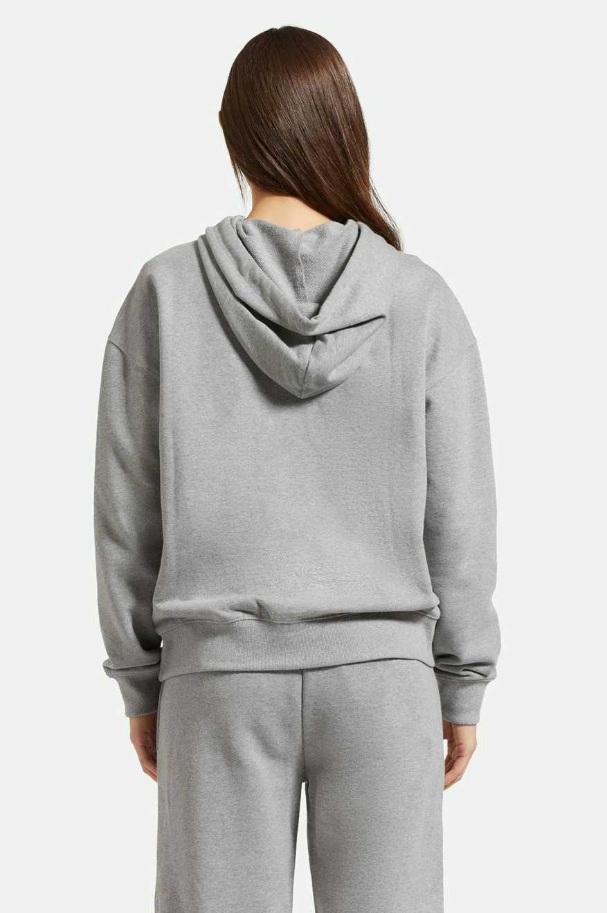 
       Back Fit Image | Cross Loop French Terry Hoodie - Heather Grey
     