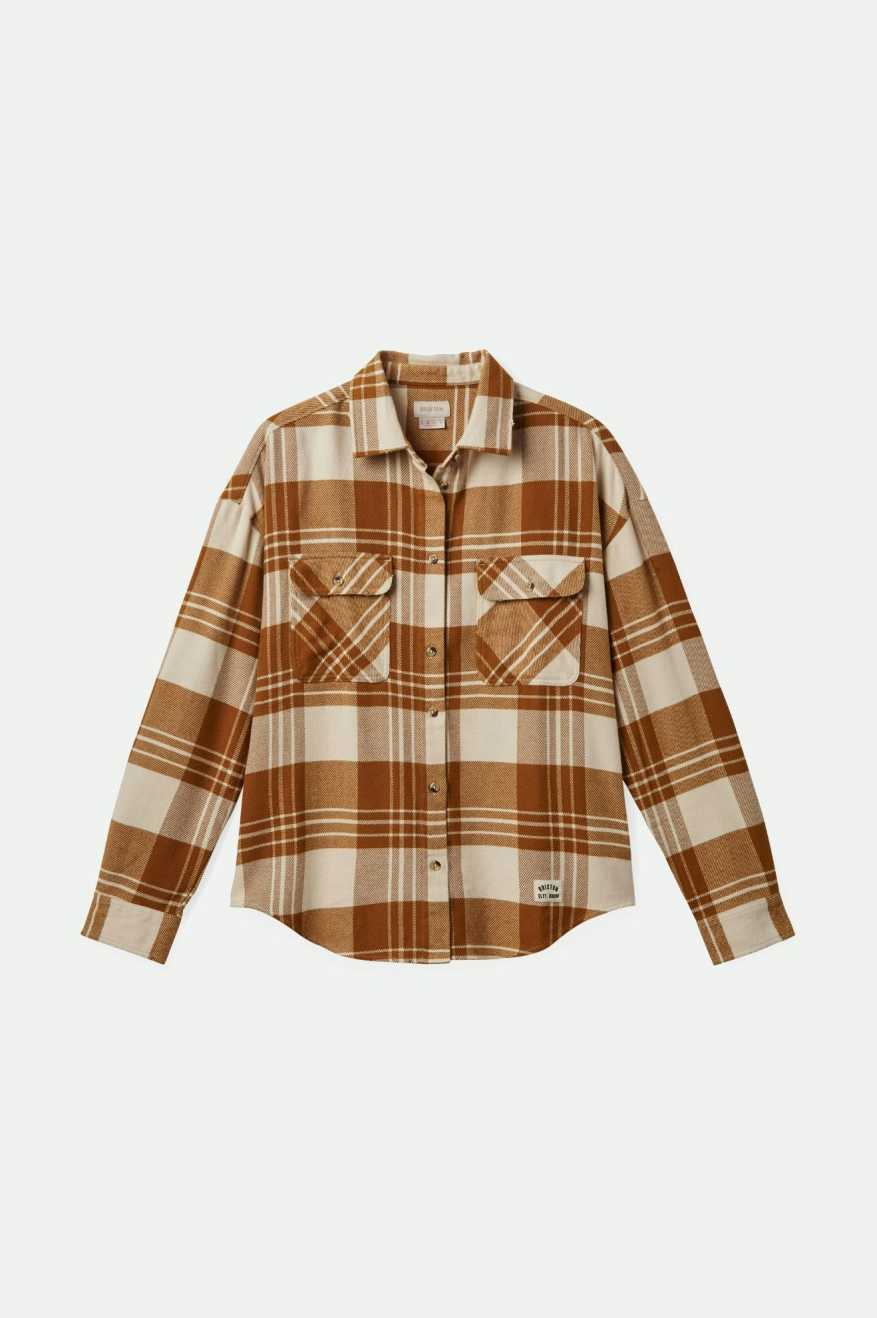 
       Brixton Women&#39;s Bowery Women&#39;s Classic L/S Flannel - Washed Copper/Whitecap | Main
     