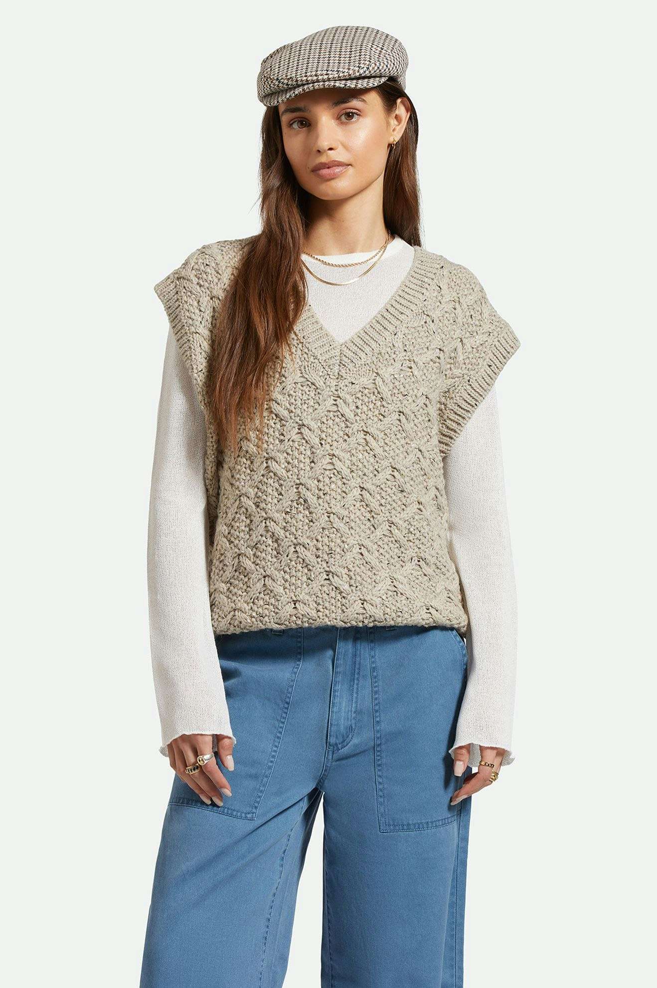 
       Women&#39;s Front Fit | Lafayette Oversized Sweater Vest - Marled Beige
     