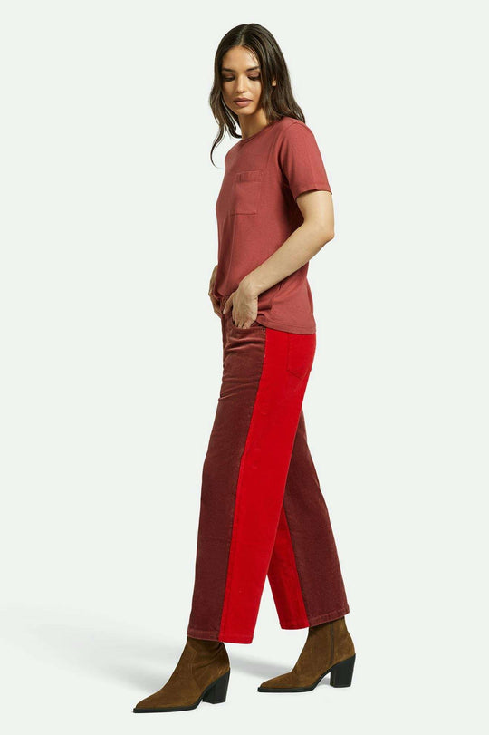 
       Women&#39;s Side Fit | Margo Cropped 5-Pocket Pant - Cowhide/Mars Red Cord
     