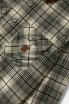 Men's Builders Bowery Performance Flannel in the color Off White/Black - Additional Laydown image