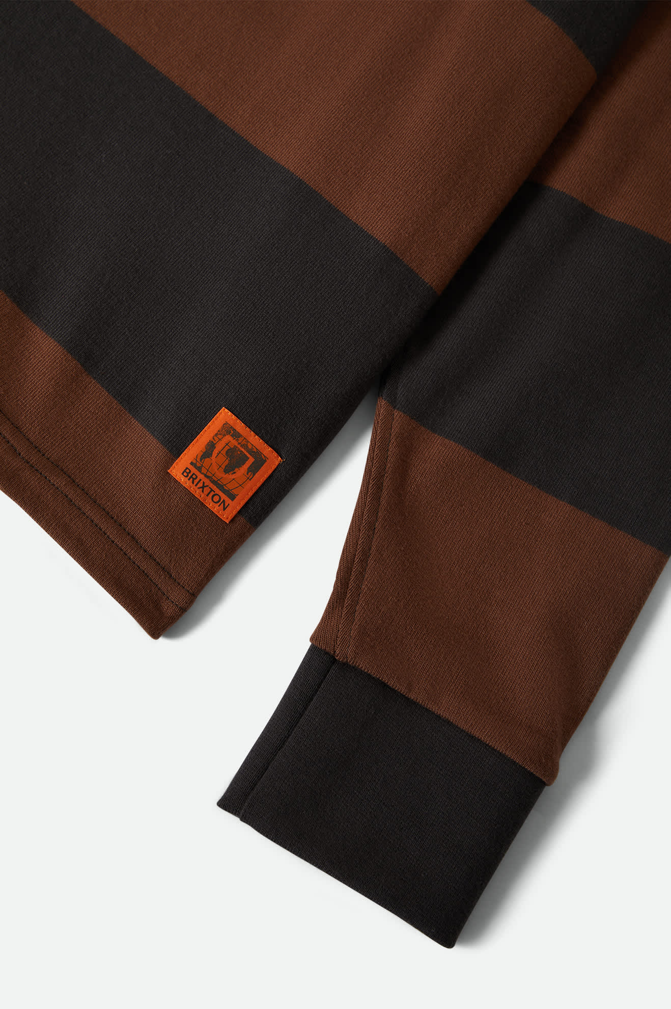 Men's Union Heavyweight Rugby Polo in the color Washed Black/Pinecown Brown - Additional Laydown image
