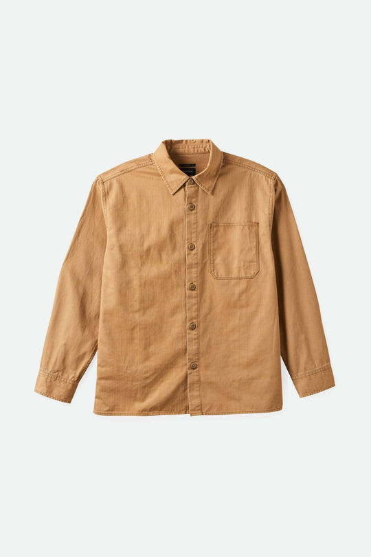 
       Brixton Men&#39;s Selden L/S Overshirt - Tobacco Brown Worn Wash | Main
     