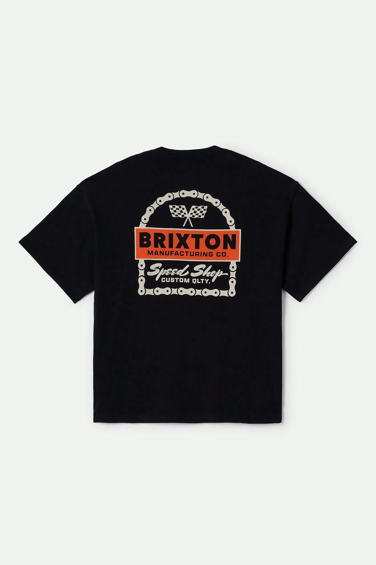 
       Men&#39;s Drayton Heavyweight Relaxed T-Shirt in the color Black Classic Wash - Back Style View
     