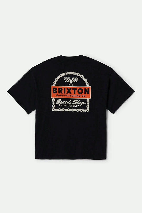 
       Men&#39;s Drayton Heavyweight Relaxed T-Shirt in the color Black Classic Wash - Back Style View
     