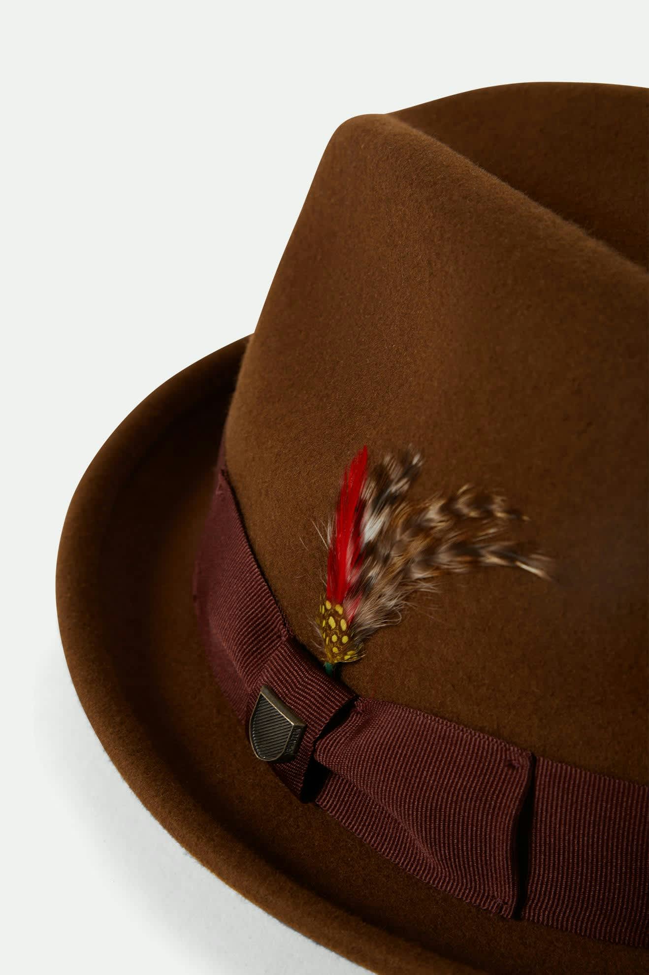 Unisex Gain Fedora in the color Coffee/Chestnut - Additional Laydown image