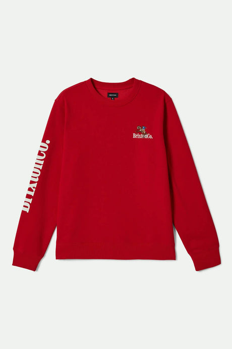 Men's Inwood Crew in the color Crimson - Front Product View