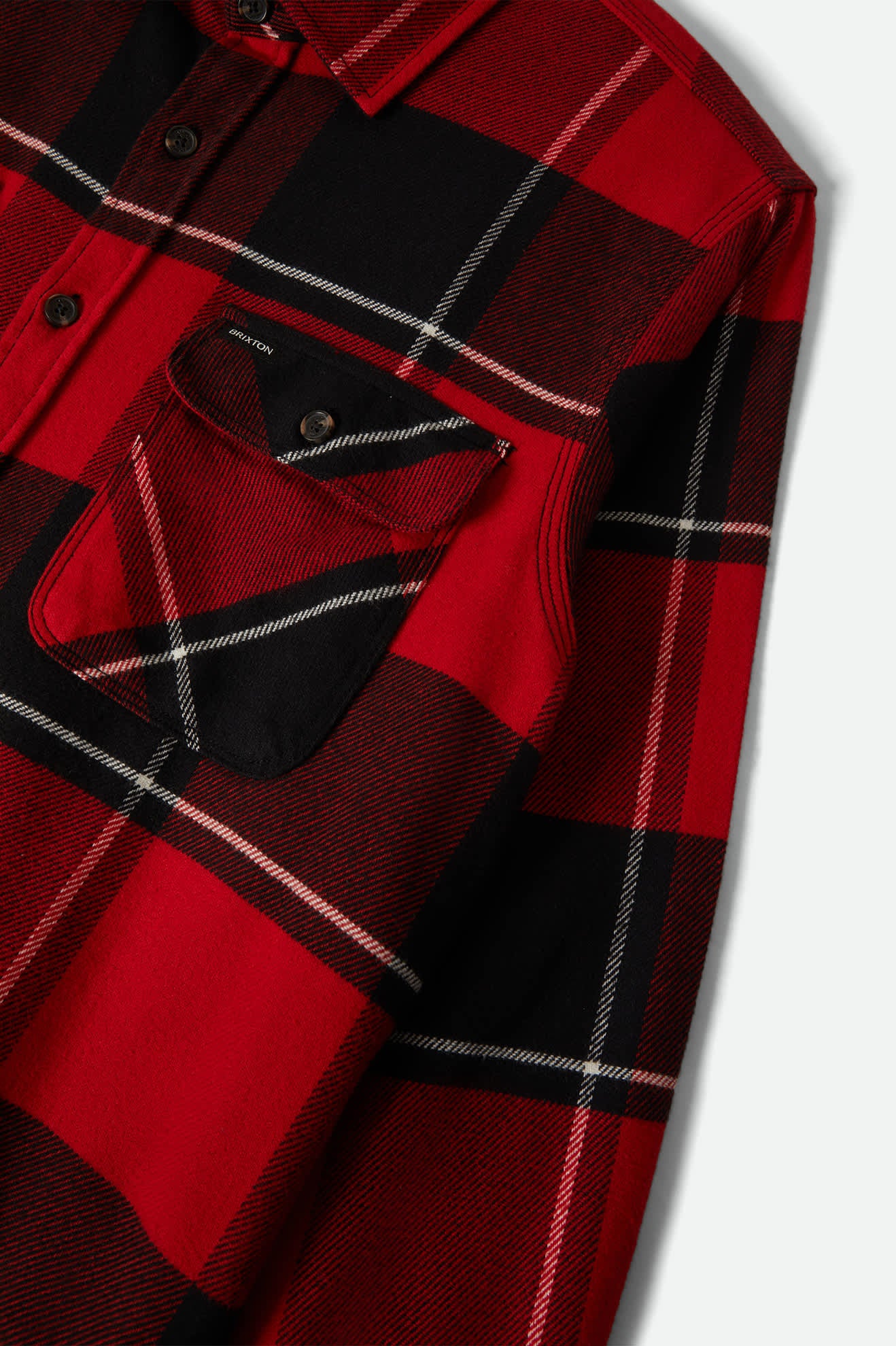 Men's Bowery Flannel in the color Black/Adrenaline Rush/Off White - Additional Laydown image