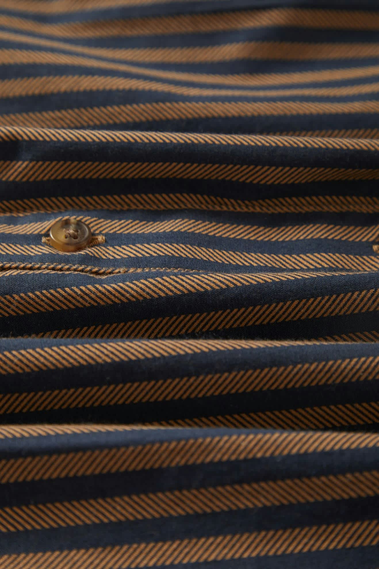 Men's Charter Print S/S Shirt in the color Washed Blue/Sunnaked  Stripe - Additional Laydown image