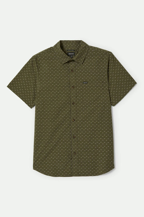 Men's Charter Print S/S Shirt in the color Ivy Green/Micro Floral - Front Product View