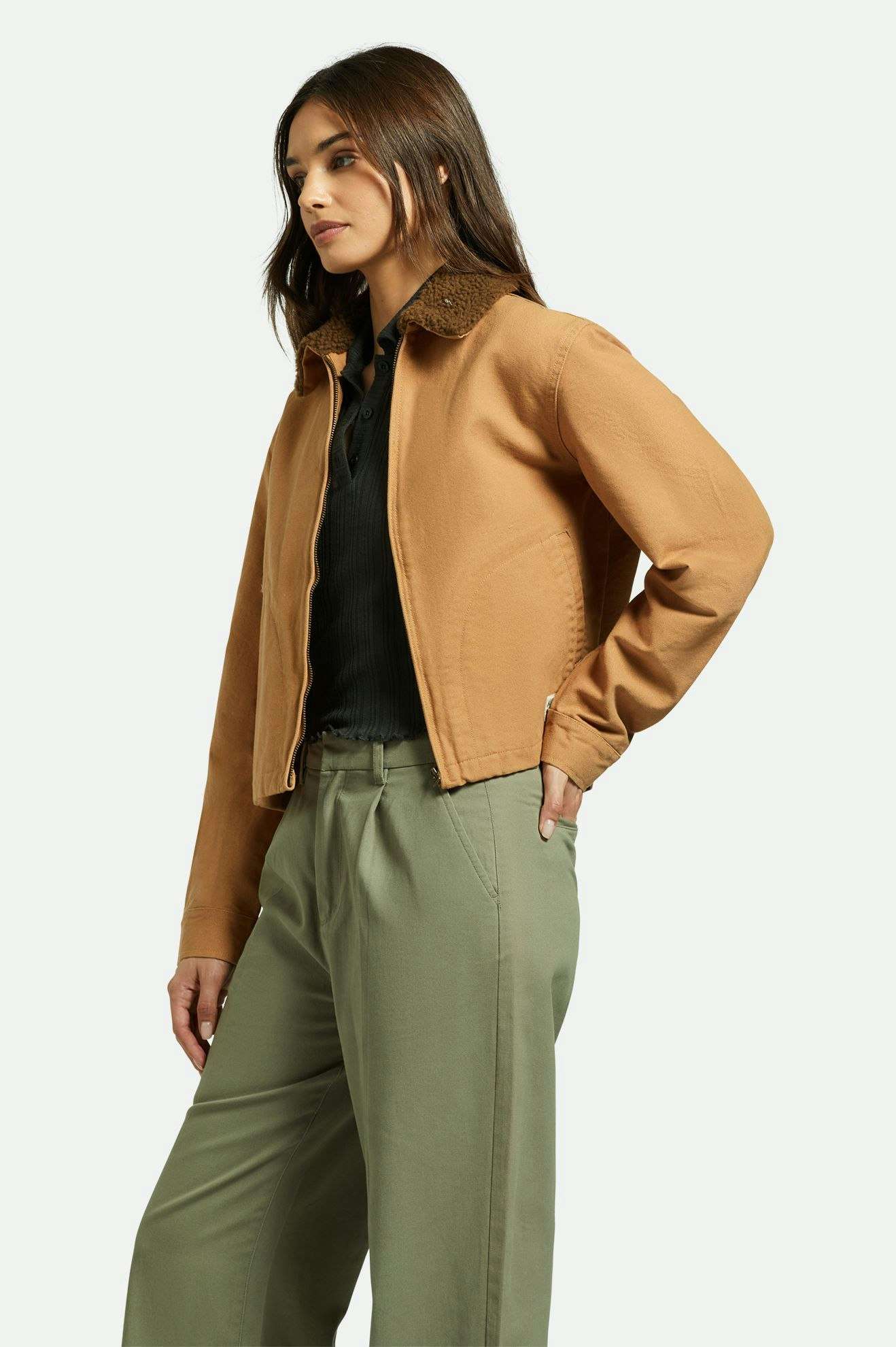 
       Women&#39;s Side Fit | Mechanics Women&#39;s Garage Zip Jacket - Tobacco Brown
     