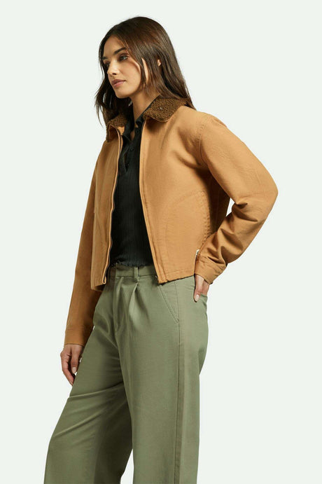 
       Women&#39;s Side Fit | Mechanics Women&#39;s Garage Zip Jacket - Tobacco Brown
     