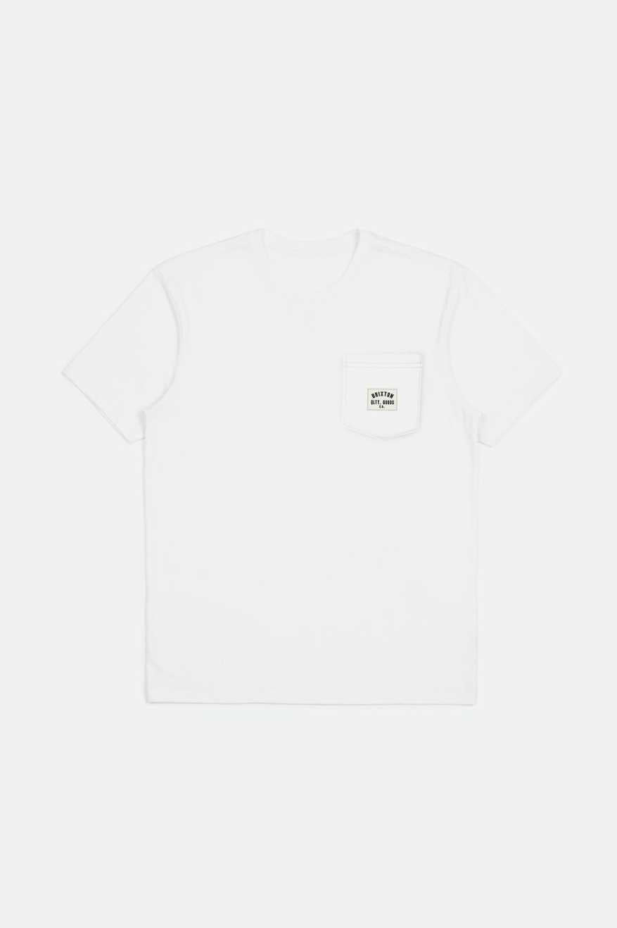 
       Brixton Men&#39;s Woodburn S/S Tailored Pocket T-shirt - White | Main
     