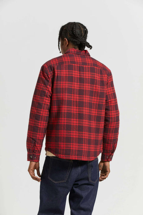 
       Men&#39;s Back Fit Image | Bowery Quilted L/S Flannel - Bright Red/Mahogany
     