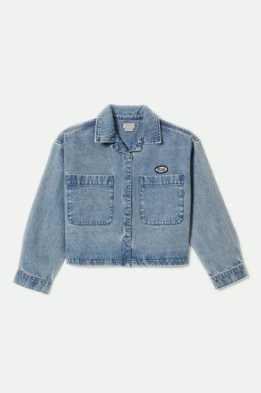 
       Women&#39;s Utopia L/S Overshirt in the color Light Denim - Front Product View
     