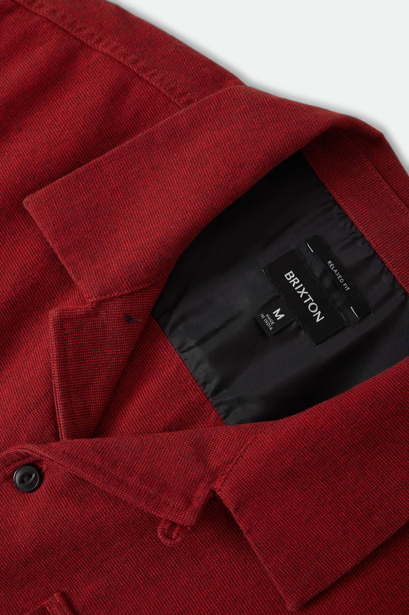 Men's Century Overshirt in the color Red/Black Micro - Additional Laydown image