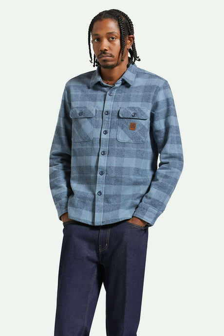 
       Men&#39;s Front Fit | Bowery Heavyweight L/S Flannel - Mirage Blue/Washed Navy
     