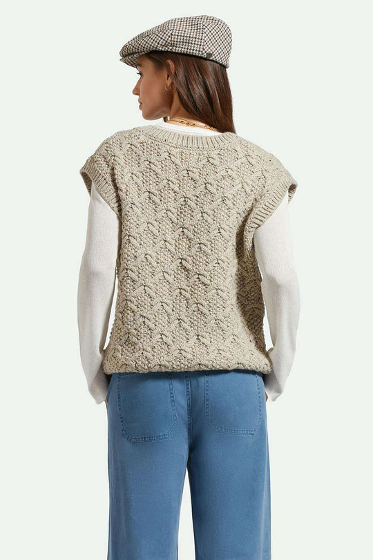 
       Back Fit Image | Lafayette Oversized Sweater Vest - Marled Beige
     