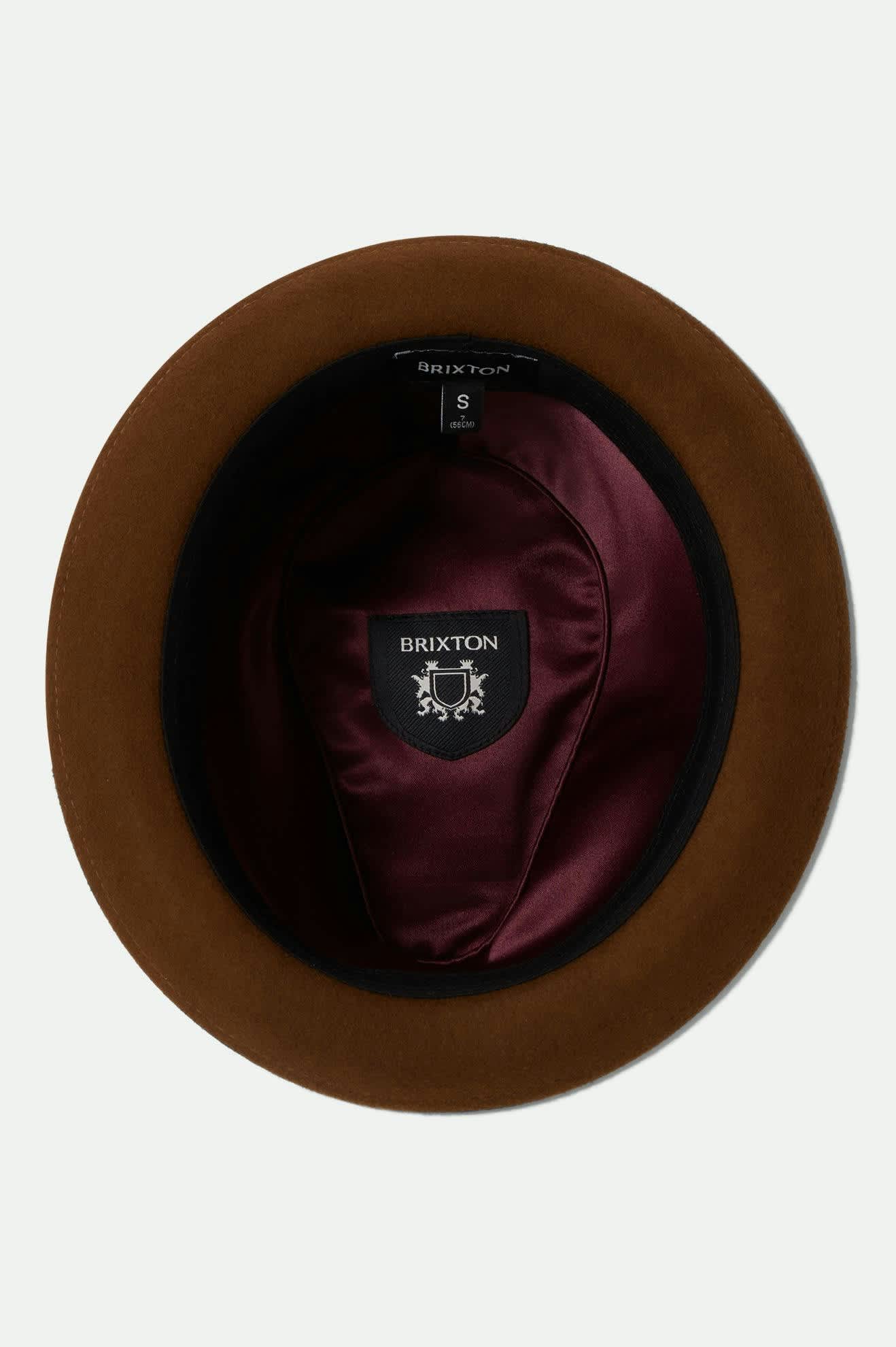 Unisex Gain Fedora in the color Coffee/Chestnut - Additional Laydown image