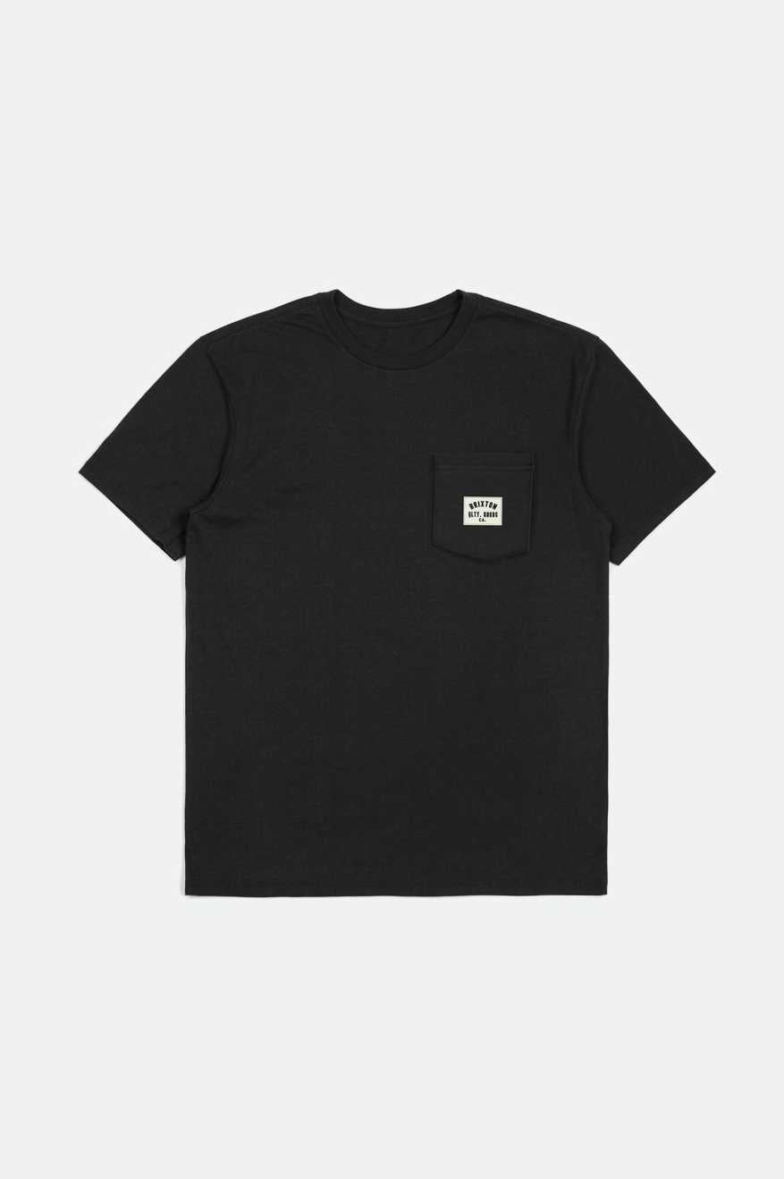 
       Brixton Men&#39;s Woodburn S/S Tailored Pocket T-Shirt - Black | Main
     