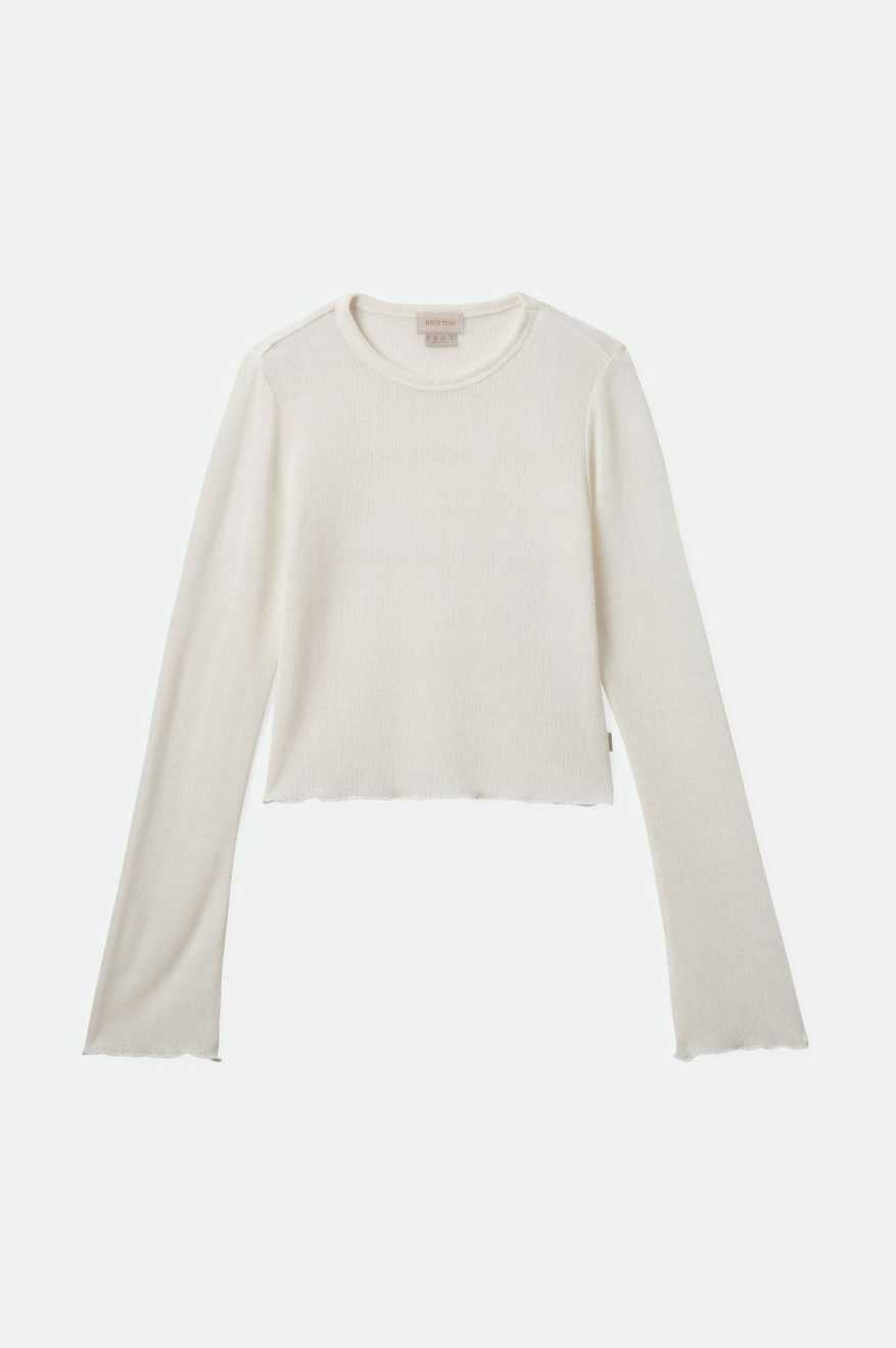 
       Brixton Women&#39;s Sheer L/S Knit Top - Off White | Main
     