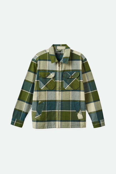 Brixton Men's Motor Jacket - Blue Mirage/Dill Plaid | Main