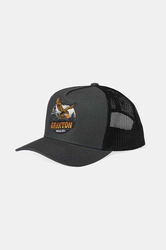 
       Brixton Men&#39;s Ridgewood Netplus Trucker Hat - Charcoal/Black | Main
     