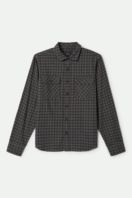 
       Men&#39;s Bowery Lightweight Ultra Soft L/S Flannel in the color Charcoal/Ray Flower/Black - Front Product View
     