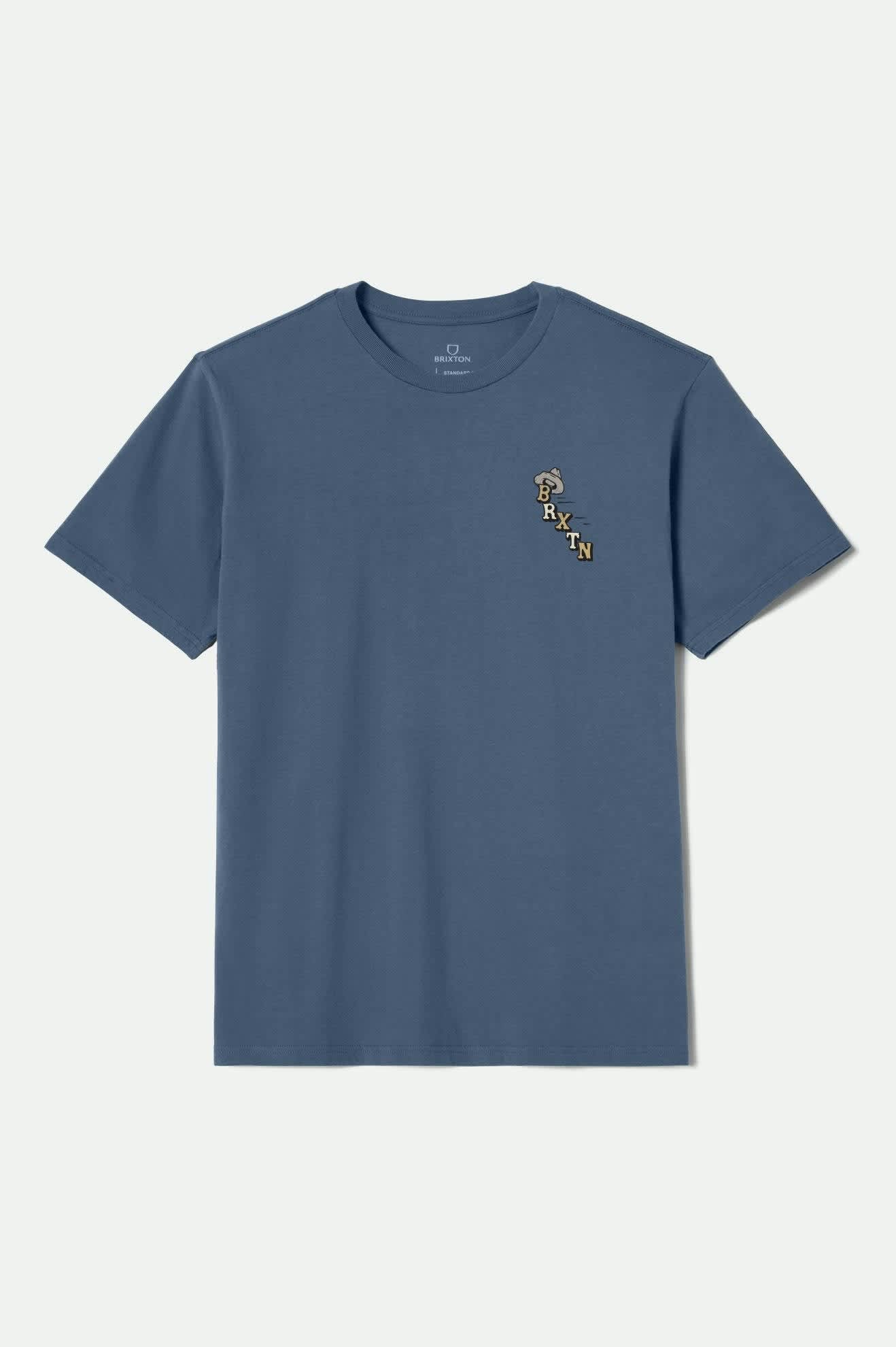 Men's Buck Club S/S Standard T-Shirt in the color Harbor Blue - Front Product View