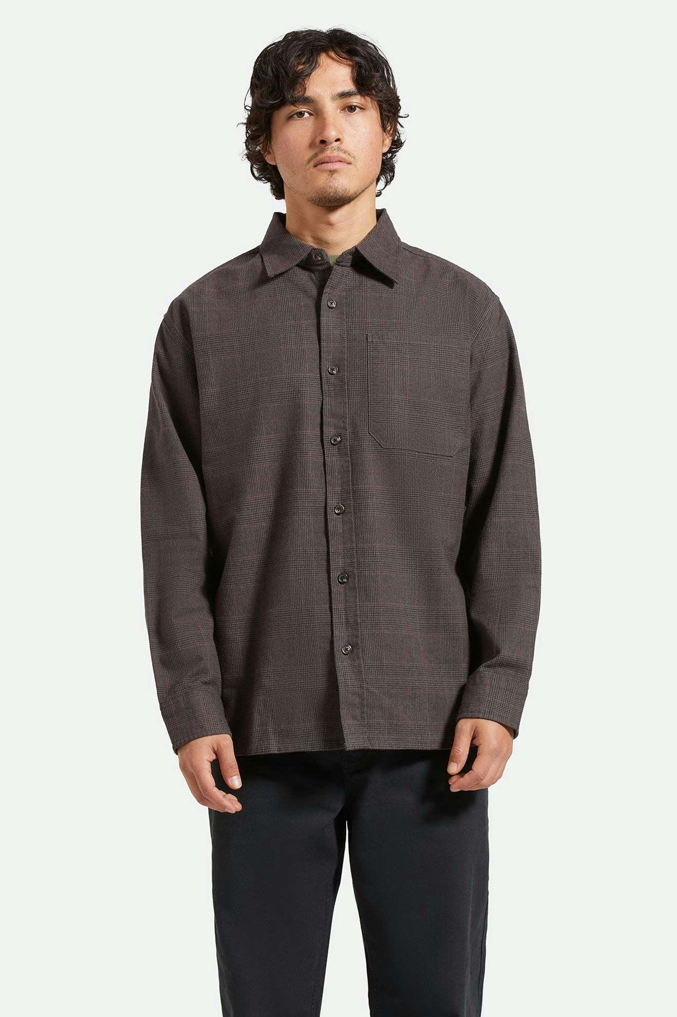 
       Men&#39;s Fit, front | Selden L/S Overshirt - Mixed Tweed
     