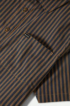 Men's Charter Print S/S Shirt in the color Washed Blue/Sunnaked  Stripe - Additional Laydown image