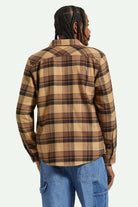Men's Back Fit Image | Bowery L/S Flannel - Tigerʼs Eye/Pinecone Brown/Washed Black