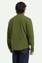 Men's Back Fit Image | Bowery Textured Loop Twill L/S Overshirt - Cypress Green