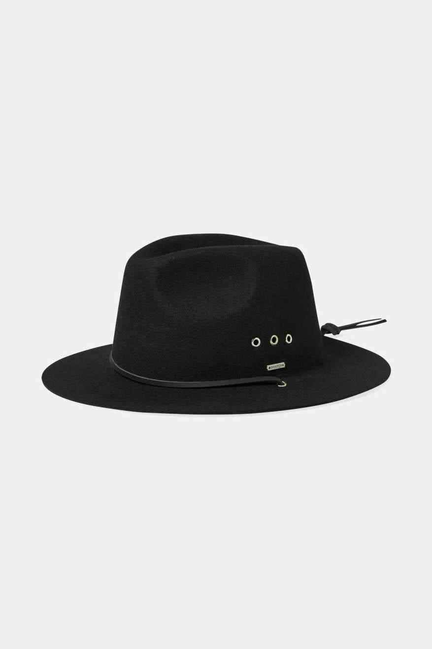 
       Brixton Unisex Wesley Weather Guard Packable Fedora - Black | Main
     