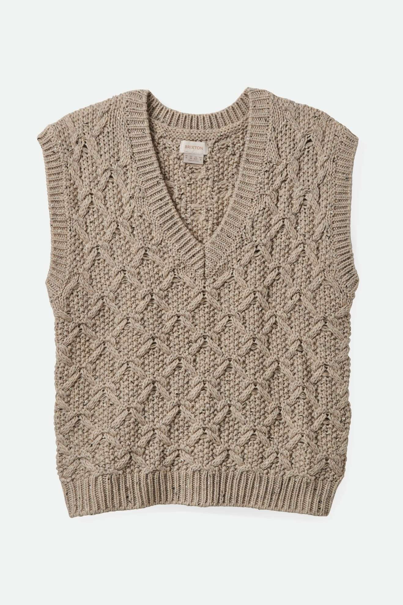 
       Brixton Women&#39;s Lafayette Oversized Sweater Vest - Marled Beige | Main
     